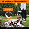 Gas Power Sweeper,43CC 2 Stroke Gas Powered Lawn Sweeper Handheld Walk Behind Power Sweeper,Outdoor Gasoline Power Broom Sweeper Snow Brush Sweeper for Driveway Walkway Park view 3