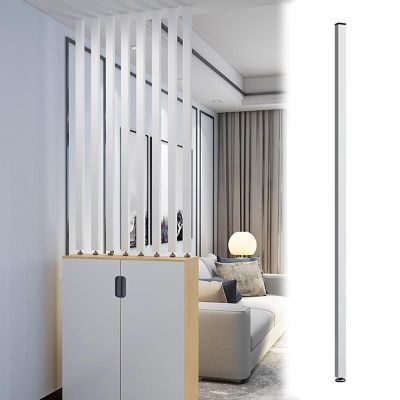 Room Divider Columns - 2ft/3ft/4ft/5ft/6ft/7ft/8ft Tall Floor to Ceiling Wall Screen Partition White Square Wood Post, Modern Room Separation Decor for Home Office Entryway, NO Need Drill ( Color : Wh