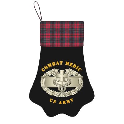 US Combat Medic Veteran Adorable Dog Paw Shaped Christmas Stockings