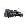 88.98" Convertible Sectional Sofa Couch with Flip Storage & Cup Holder, Modern L-Shape 3-Seat Sofa Couch, Modern Futon Sofa Bed with Plastic Feet, Sleeper Sofa Set for Living Room Bedroom (Black PU) view 2