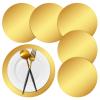 100 Pieces Gold Paper Placemats Round Disposable Glitter Table Mats Mirror Foil Decorative Place Mats for Wedding Holiday Party Christmas Dining Table Decor view 1