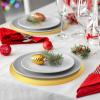 100 Pieces Gold Paper Placemats Round Disposable Glitter Table Mats Mirror Foil Decorative Place Mats for Wedding Holiday Party Christmas Dining Table Decor view 3