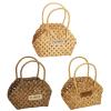yungluner Woven Wood Flower Basket Hand-Held, Lightweight, Non-Toxic, Suitable for Weddings, Home Decor, Storage, and Mobility view 2