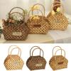 yungluner Woven Wood Flower Basket Hand-Held, Lightweight, Non-Toxic, Suitable for Weddings, Home Decor, Storage, and Mobility view 3