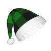 Yssammns Christmas Hat, Large Black and Green Buffalo Plaid Xmas Holiday Hat Adult Plush Santa Hat Unisex Winter Snow Hat view 2