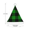Yssammns Christmas Hat, Large Black and Green Buffalo Plaid Xmas Holiday Hat Adult Plush Santa Hat Unisex Winter Snow Hat view 3