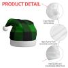 Yssammns Christmas Hat, Large Black and Green Buffalo Plaid Xmas Holiday Hat Adult Plush Santa Hat Unisex Winter Snow Hat view 4