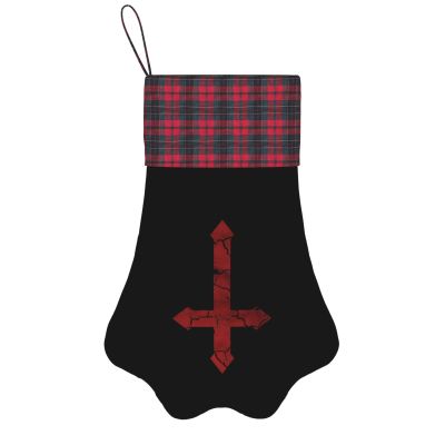 Demonic Inverted Cross Adorable Dog Paw Shaped Christmas Stockings