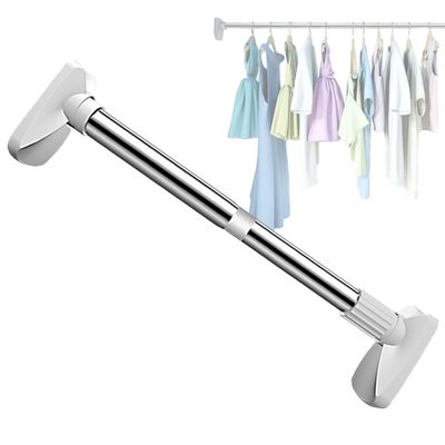 ACE4U Drill-Free Adjustable Rod, Drill-Free Multifunctional Adjustable Rod, Shower Curtain Rail Extendable, Curtain Support Rod for Hanging Clothes (Color : White, Size : 50-80cm)