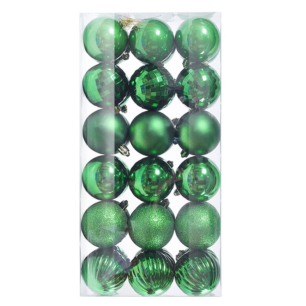 36Pcs Christmas Balls Ornaments for Xmas Christmas Tree - 6 Style Christmas Tree Decorations Hanging Ball for Holiday Wedding Party Decoration (1.2inch/Green)