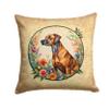 Caroline's Treasures DAC2192PW1818 Rhodesian Ridgeback and Flowers Fabric Decorative Pillow Machine Washable, Indoor Outdoor Decorative Pillow for Couch, Bed or Patio, 18Hx18W view 1