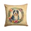Caroline's Treasures DAC2088PW1818 Bearded Collie and Flowers Fabric Decorative Pillow Machine Washable, Indoor Outdoor Decorative Pillow for Couch, Bed or Patio, 18Hx18W view 1