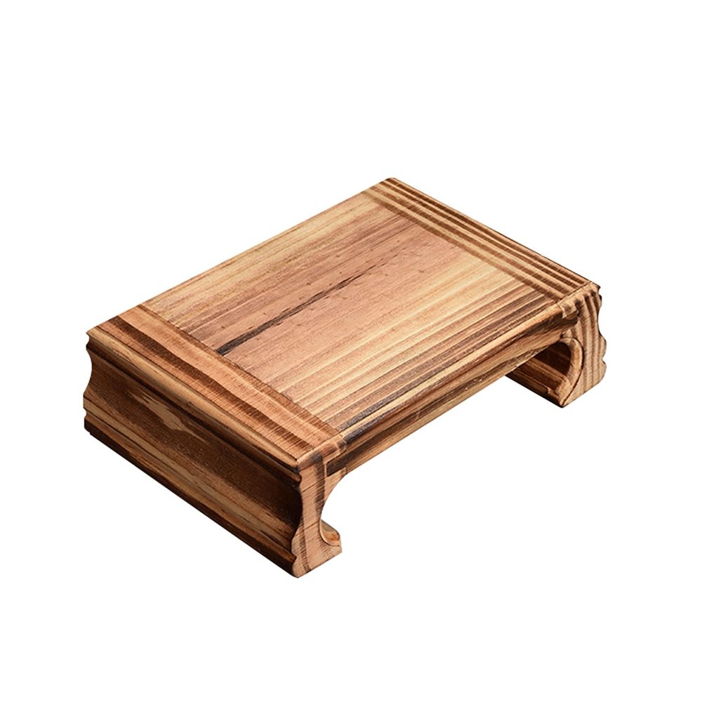 GRFIT Vase Bonsai Base Wooden Vase Base Classical Wooden Square Display Stand for Indoor Outdoor Home Decor 1.9 Inches High Bonsai Base