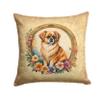 Caroline's Treasures DAC2208PW1818 Tibetan Spaniel and Flowers Fabric Decorative Pillow Machine Washable, Indoor Outdoor Decorative Pillow for Couch, Bed or Patio, 18Hx18W view 1