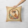 Caroline's Treasures DAC2208PW1818 Tibetan Spaniel and Flowers Fabric Decorative Pillow Machine Washable, Indoor Outdoor Decorative Pillow for Couch, Bed or Patio, 18Hx18W view 2