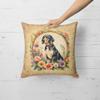 Caroline's Treasures DAC2077PW1818 American English Coonhound and Flowers Fabric Decorative Pillow Machine Washable, Indoor Outdoor Decorative Pillow for Couch, Bed or Patio, 18Hx18W view 2