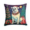 Caroline's Treasures DAC1105PW1414 White Boxer Christmas Fabric Decorative Pillow Machine Washable, Indoor Outdoor Decorative Pillow for Couch, Bed or Patio, 14Hx14W view 1