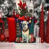 Caroline's Treasures DAC1105PW1414 White Boxer Christmas Fabric Decorative Pillow Machine Washable, Indoor Outdoor Decorative Pillow for Couch, Bed or Patio, 14Hx14W view 3