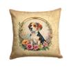 Caroline's Treasures DAC2087PW1818 Beagle and Flowers Fabric Decorative Pillow Machine Washable, Indoor Outdoor Decorative Pillow for Couch, Bed or Patio, 18Hx18W view 1