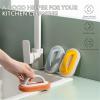With Handle Kitchen Cleaning Multipurpose Bathtub Brush In Toilet Ceramic Cleaning Brush Stain Removal Clean Brush (Color : Orange) view 3