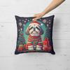 Caroline's Treasures DAC1157PW1414 Shih Tzu Christmas Fabric Decorative Pillow Machine Washable, Indoor Outdoor Decorative Pillow for Couch, Bed or Patio, 14Hx14W view 2