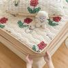 FCLDESHOP Elastic Fitted Mattress Protector,Thickened and Quilted Coral Fleece Mattress Protector, Cartoon Printed Mattress Topper for Children's Room,Flower 1,180cmx200cm (71 X 79inch) view 4