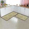 GUYOS Gold Textured Line Patterns 47x17 Inch/29x17 Inch Kitchen Rug Mats 2 Pieces Anti Fatigue mats for Kitchen Floor, Specialized in Anti Slippery and Machine Washabl view 1