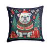 Caroline's Treasures DAC1123PW1414 White English Bulldog Christmas Fabric Decorative Pillow Machine Washable, Indoor Outdoor Decorative Pillow for Couch, Bed or Patio, 14Hx14W view 1