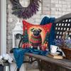 Caroline's Treasures DAC1148PW1818 Fawn Pug Christmas Fabric Decorative Pillow Machine Washable, Indoor Outdoor Decorative Pillow for Couch, Bed or Patio, 18Hx18W view 4