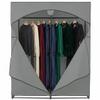 HOLDN STORAGE Portable Wardrobe Closet - 65 lb Large Capacity, Internal Heavy Duty Metal Rod, Zipper & Clear Window, Durable Clothes Organizer, Tool-Free Easy Assembly, Dark Gray Canvas Cover view 1