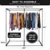 HOLDN STORAGE Portable Wardrobe Closet - 65 lb Large Capacity, Internal Heavy Duty Metal Rod, Zipper & Clear Window, Durable Clothes Organizer, Tool-Free Easy Assembly, Dark Gray Canvas Cover view 2