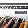 HOLDN STORAGE Portable Wardrobe Closet - 65 lb Large Capacity, Internal Heavy Duty Metal Rod, Zipper & Clear Window, Durable Clothes Organizer, Tool-Free Easy Assembly, Dark Gray Canvas Cover view 4