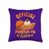 Culinary Master Pumpkin Carving Party Baking Pies Funny Thanksgiving Day Official Pumpkin Pie Tester Tasting Throw Pillow, 16x16, Multicolor view 1