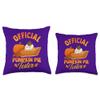 Culinary Master Pumpkin Carving Party Baking Pies Funny Thanksgiving Day Official Pumpkin Pie Tester Tasting Throw Pillow, 16x16, Multicolor view 3