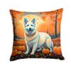Caroline's Treasures DAC1047PW1414 White German Shepherd Fall Fabric Decorative Pillow Machine Washable, Indoor Outdoor Decorative Pillow for Couch, Bed or Patio, 14Hx14W view 1