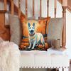 Caroline's Treasures DAC1047PW1414 White German Shepherd Fall Fabric Decorative Pillow Machine Washable, Indoor Outdoor Decorative Pillow for Couch, Bed or Patio, 14Hx14W view 3