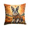 Caroline's Treasures DAC1024PW1818 Boston Terrier Fall Fabric Decorative Pillow Machine Washable, Indoor Outdoor Decorative Pillow for Couch, Bed or Patio, 18Hx18W view 1