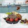 Nostalgia Electric Fondue Party Set  10 oz Melting Pot, 4 Roasting Forks, & Detachable Serving Tray  Melted Cheese, Chocolate, or Dessert  Perfect for Gifts, Parties, Date Night  Black view 2