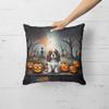 Caroline's Treasures DAC2029PW1818 Cavalier Spaniel Spooky Halloween Fabric Decorative Pillow Machine Washable, Indoor Outdoor Decorative Pillow for Couch, Bed or Patio, 18Hx18W view 2
