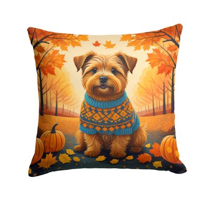 Caroline's Treasures DAC1060PW1818 Norfolk Terrier Fall Fabric Decorative Pillow Machine Washable, Indoor Outdoor Decorative Pillow for Couch, Bed or Patio, 18Hx18W