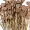 100 PCS Bamboo Cocktail Picks 5inch Bamboo Skewers Food Toothpicks For Charcuterie Drinks Fruit Food Picks (bear) view 2