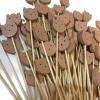 100 PCS Bamboo Cocktail Picks 5inch Bamboo Skewers Food Toothpicks For Charcuterie Drinks Fruit Food Picks (bear) view 3