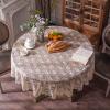ARTABLE Rectangle Small Table Cloth Lace Macrame Vintage Tablecloth Shabby Chic Embroidered Oblong Table Cover for Wedding Banquet Holiday Long Dinner Tables (Golden, 70 Inch Round) view 2