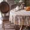 ARTABLE Rectangle Small Table Cloth Lace Macrame Vintage Tablecloth Shabby Chic Embroidered Oblong Table Cover for Wedding Banquet Holiday Long Dinner Tables (Golden, 70 Inch Round) view 4