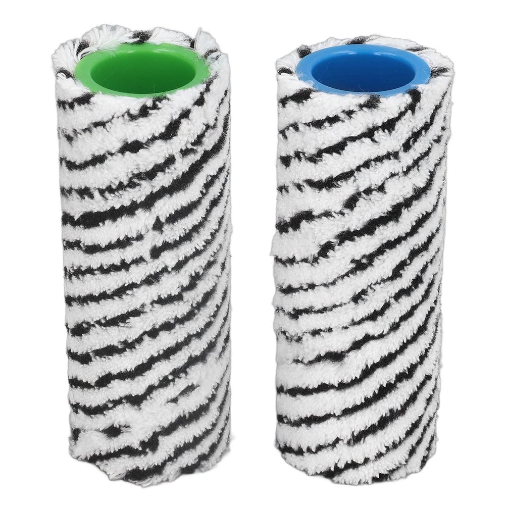 Estink Brush Roller Set, Pack of 2 Hard Floor Cleaner Brush Roller Replacement Microfiber Washable Wet Dry Use Brush Roller Fit for FC3 FC3D FC5 FC5D FC7 Floor Cleaner (Black)