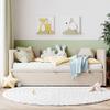 Brabrety Twin Size Upholstered Daybed with Extendable Trundle,for Living Room Bedroom Use (Beige@Trundle/, Twin) view 3