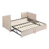 Brabrety Twin Size Upholstered Daybed with Extendable Trundle,for Living Room Bedroom Use (Beige@Trundle/, Twin) view 4
