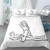 REALIN Passionate Couple Bedding Funny Love Warm Couple Duvet Cover Set Girl Boy Kids Bed Sets 2/3/4PCS Quilt Covers/Sheets/Pillow Shams,Twin/Full/Queen/King (C,Queen-228x228cm-4PCS) view 1