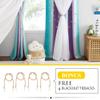 NICETOWN Star Cut-Out Blackout Curtains for Bedroom 2 Panels,2-Layers Mix Design of Fabric & Tulle, Kids Window Curtain for Nursery Living Room,W34 x L84, 2 Panels, Teal & Purple view 2