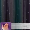 NICETOWN Star Cut-Out Blackout Curtains for Bedroom 2 Panels,2-Layers Mix Design of Fabric & Tulle, Kids Window Curtain for Nursery Living Room,W34 x L84, 2 Panels, Teal & Purple view 4